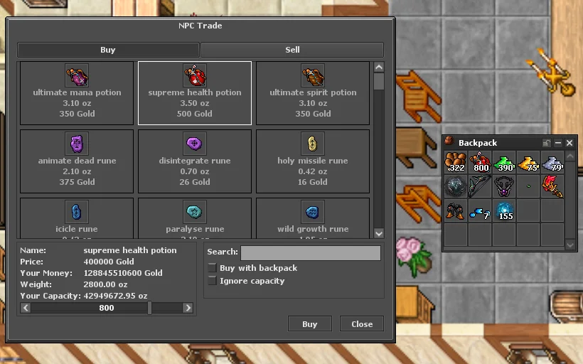Trading and stacking items